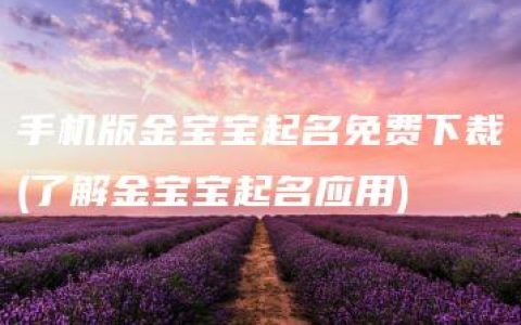 手机版金宝宝起名免费下裁(了解金宝宝起名应用)