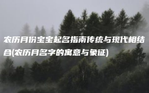 农历月份宝宝起名指南传统与现代相结合(农历月名字的寓意与象征)