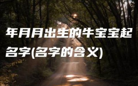 年月月出生的牛宝宝起名字(名字的含义)