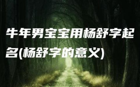 牛年男宝宝用杨舒字起名(杨舒字的意义)