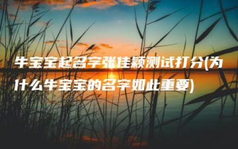 牛宝宝起名字张佳颖测试打分(为什么牛宝宝的名字如此重要)