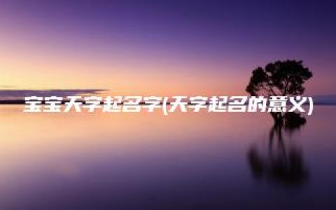 宝宝天字起名字(天字起名的意义)