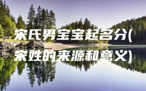 宋氏男宝宝起名分(宋姓的来源和意义)