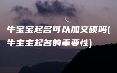 牛宝宝起名可以加文硕吗(牛宝宝起名的重要性)