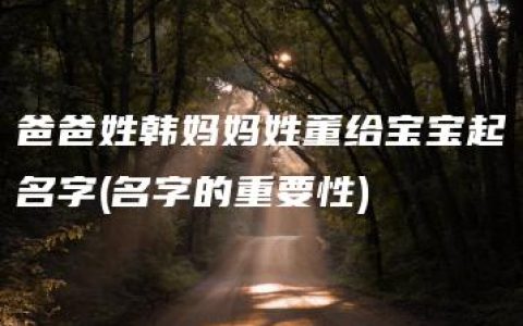 爸爸姓韩妈妈姓董给宝宝起名字(名字的重要性)