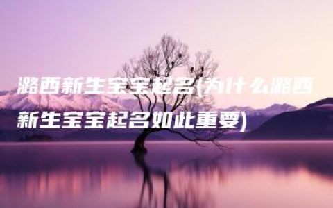 潞西新生宝宝起名(为什么潞西新生宝宝起名如此重要)