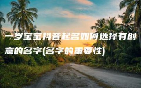 一岁宝宝抖音起名如何选择有创意的名字(名字的重要性)