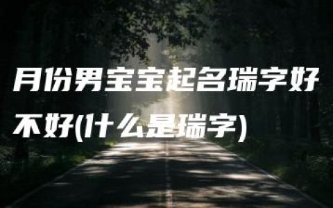 月份男宝宝起名瑞字好不好(什么是瑞字)