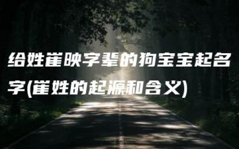 给姓崔映字辈的狗宝宝起名字(崔姓的起源和含义)