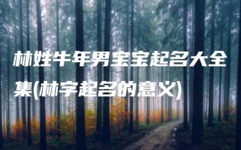 林姓牛年男宝宝起名大全集(林字起名的意义)