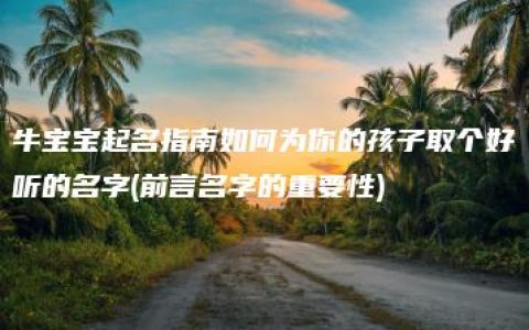 牛宝宝起名指南如何为你的孩子取个好听的名字(前言名字的重要性)