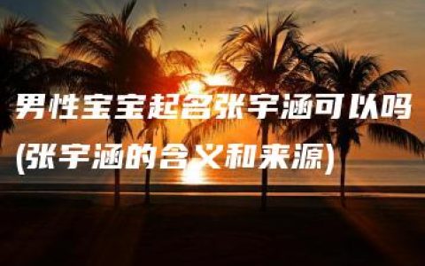 男性宝宝起名张宇涵可以吗(张宇涵的含义和来源)