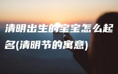 清明出生的宝宝怎么起名(清明节的寓意)