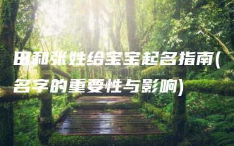 田和张姓给宝宝起名指南(名字的重要性与影响)