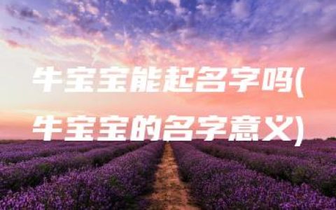 牛宝宝能起名字吗(牛宝宝的名字意义)