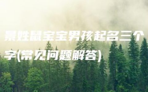 景姓鼠宝宝男孩起名三个字(常见问题解答)