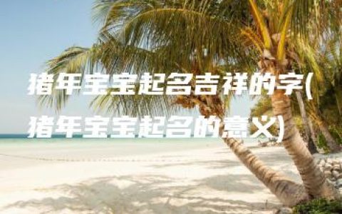 猪年宝宝起名吉祥的字(猪年宝宝起名的意义)