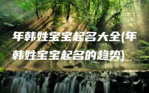 年韩姓宝宝起名大全(年韩姓宝宝起名的趋势)