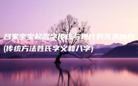 吕家宝宝起名字传统与现代的完美融合(传统方法姓氏字义和八字)