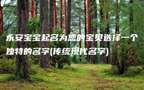 永安宝宝起名为您的宝贝选择一个独特的名字(传统现代名字)