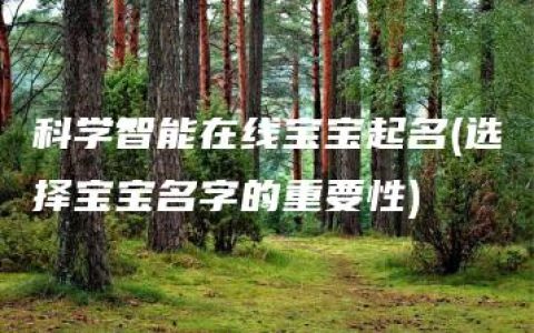 科学智能在线宝宝起名(选择宝宝名字的重要性)