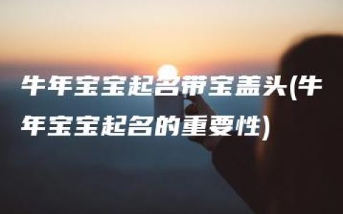 牛年宝宝起名带宝盖头(牛年宝宝起名的重要性)