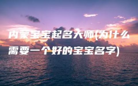 内蒙宝宝起名大师(为什么需要一个好的宝宝名字)