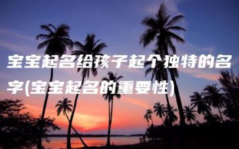 宝宝起名给孩子起个独特的名字(宝宝起名的重要性)