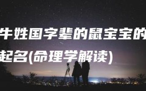 牛姓国字辈的鼠宝宝的起名(命理学解读)