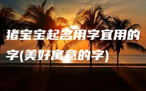 猪宝宝起名用字宜用的字(美好寓意的字)