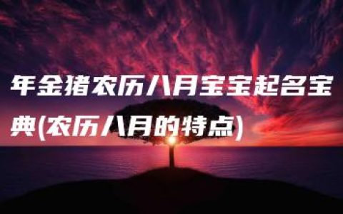 年金猪农历八月宝宝起名宝典(农历八月的特点)