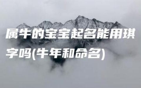 属牛的宝宝起名能用琪字吗(牛年和命名)