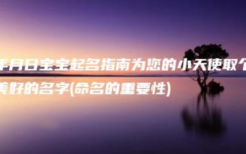 年月日宝宝起名指南为您的小天使取个美好的名字(命名的重要性)