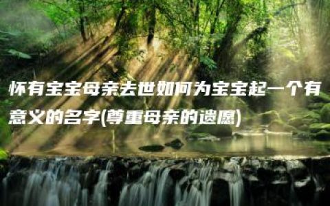 怀有宝宝母亲去世如何为宝宝起一个有意义的名字(尊重母亲的遗愿)