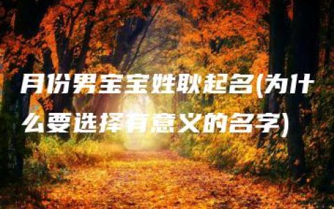 月份男宝宝姓耿起名(为什么要选择有意义的名字)