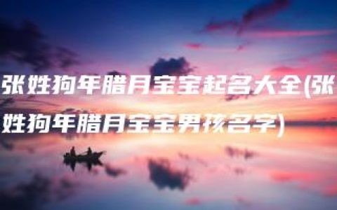 张姓狗年腊月宝宝起名大全(张姓狗年腊月宝宝男孩名字)