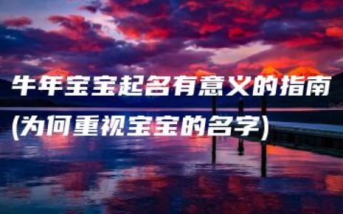 牛年宝宝起名有意义的指南(为何重视宝宝的名字)