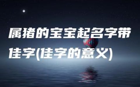 属猪的宝宝起名字带佳字(佳字的意义)