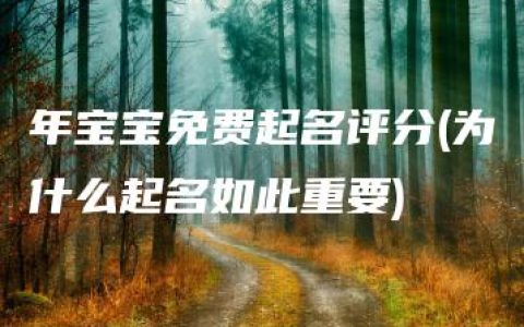 年宝宝免费起名评分(为什么起名如此重要)