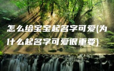 怎么给宝宝起名字可爱(为什么起名字可爱很重要)