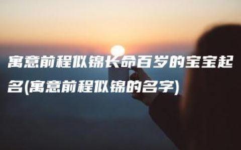 寓意前程似锦长命百岁的宝宝起名(寓意前程似锦的名字)