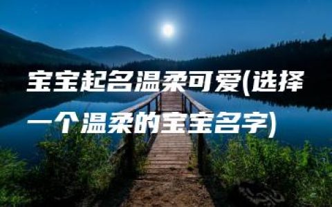 宝宝起名温柔可爱(选择一个温柔的宝宝名字)