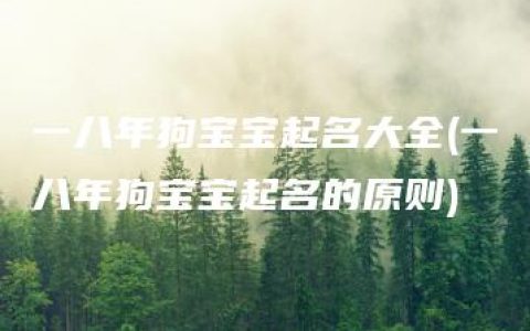 一八年狗宝宝起名大全(一八年狗宝宝起名的原则)