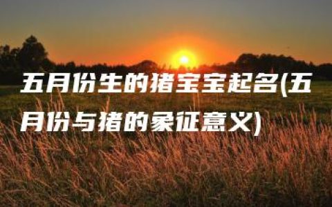 五月份生的猪宝宝起名(五月份与猪的象征意义)