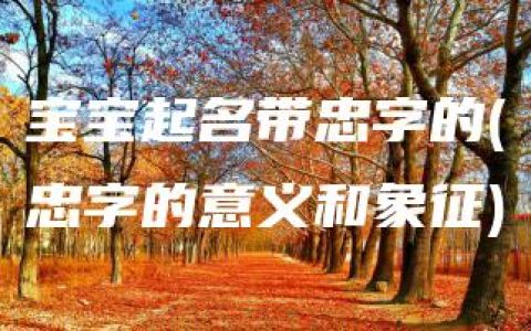 宝宝起名带忠字的(忠字的意义和象征)