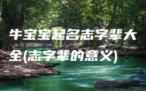 牛宝宝起名志字辈大全(志字辈的意义)