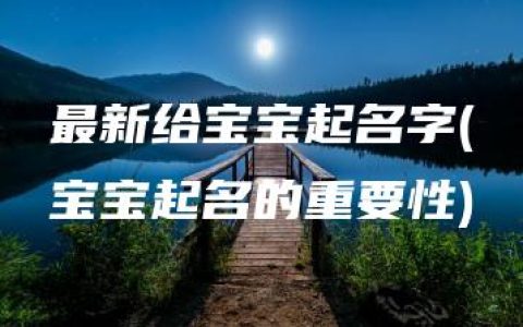 最新给宝宝起名字(宝宝起名的重要性)