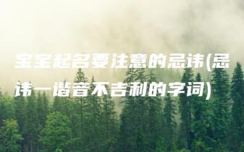 宝宝起名要注意的忌讳(忌讳一谐音不吉利的字词)