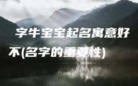 晞字牛宝宝起名寓意好不(名字的重要性)