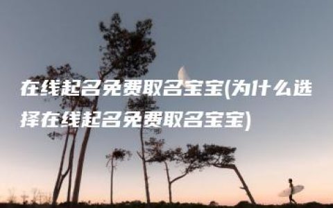 在线起名免费取名宝宝(为什么选择在线起名免费取名宝宝)